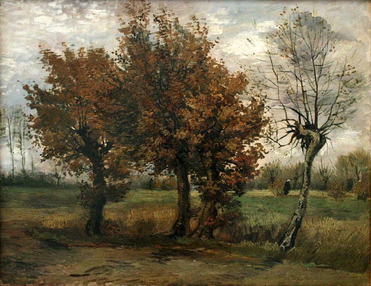 Vincent Van Gogh Autumn landscape with four trees China oil painting art